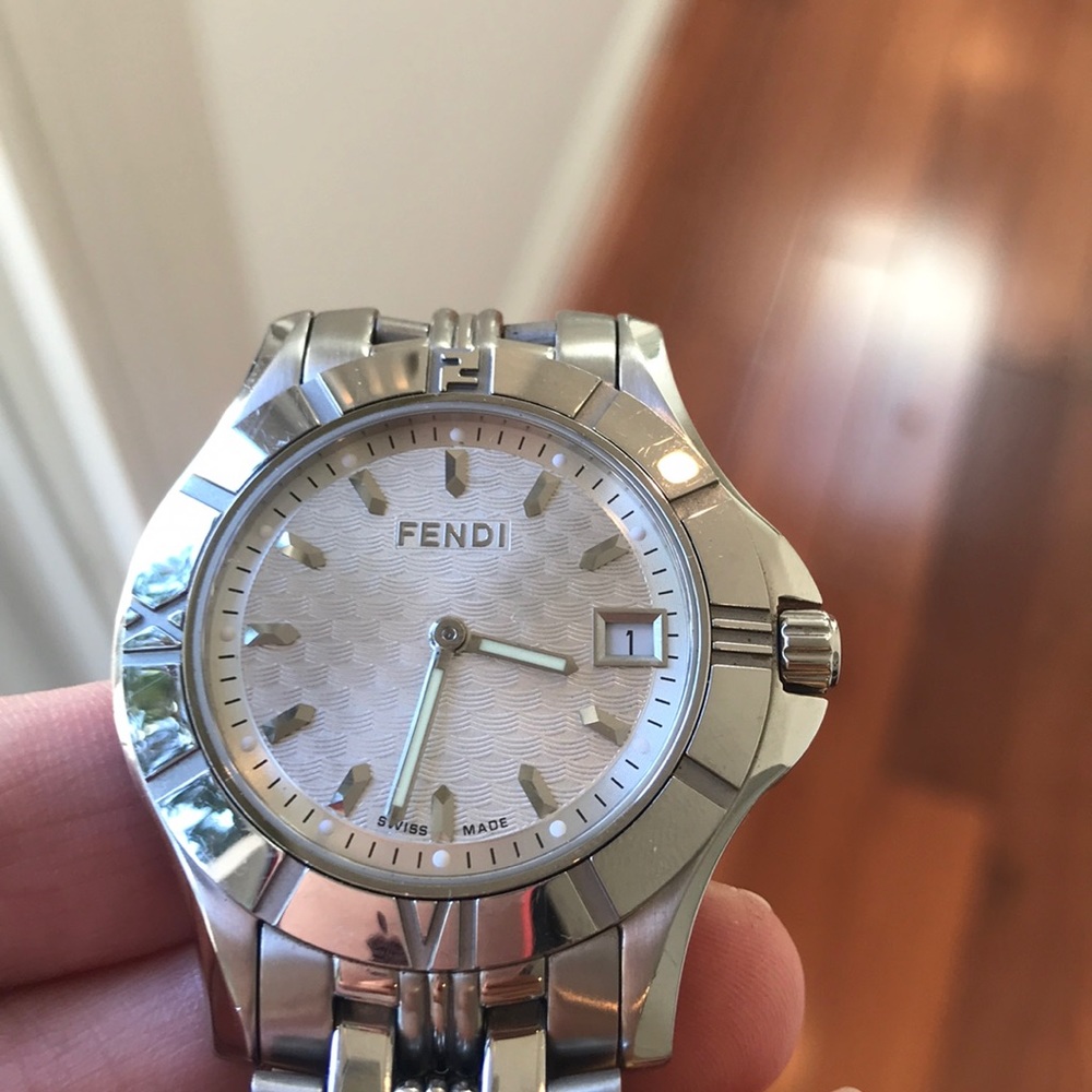 FENDI WATCH men’s stainless steel, crystal watch WORKS